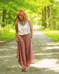 Graphic Tank Top & Flowy Pants: Rebel With A Cause