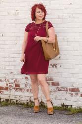 Burgundy Swing Dress