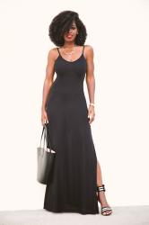 Jersey Maxi Dress with Side Slit