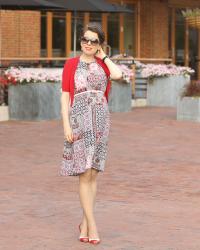 patchwork print dress