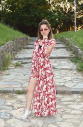 Outfit | Floral maxi romper