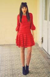 red lace dress