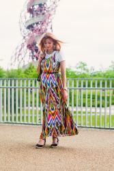 A Rainbow Graphic Print Maxi Dress Styled the 90s Way #iwillwearwhatilike