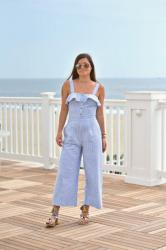 Code Bleu | Seersucker Jumpsuit