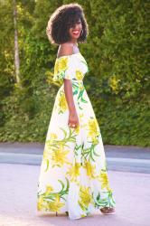 Floral Bardot Maxi Dress