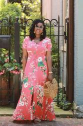 Poppy Floral Maxi Dress with Boohoo
