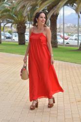 ZARA RED DRESS OUTFIT