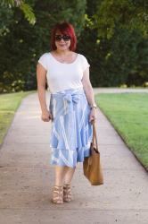 The Cutest Striped Ruffled Skirt