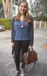 Wrap Tops In Winter With Skinny Jeans, Converse and Louis Vuitton Speedy Bandouliere