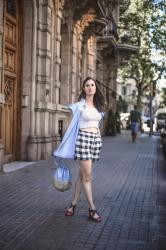 Crochet top and pleats
