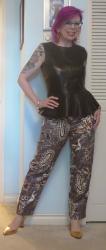 Mixed Metals, Leather and Brocade Pants