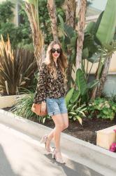 Styling a Blouse with Denim Shorts