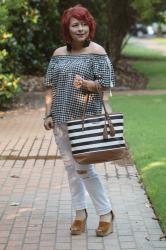 Gingham off the Shoulder Top & Linkup