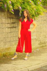 Bright Red Jumpsuit & A Hit of Gingham (& #Passion4Fashion)