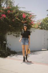 Self Love Tee & Denim Skirt