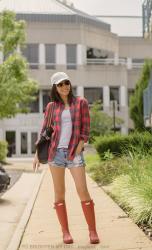 Red Flannel + Red Rain Boots