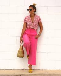 Look estilo pijama en rosa