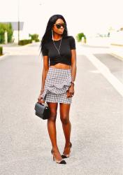 Gingham mini skirt