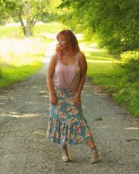 Boho Midi Skirt & Lace Up Sandals: Take Me To Your Leader