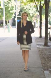 Work Wear | Striped Pencil Skirt