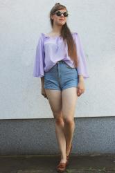 Light Purple Off Shoulder Blouse