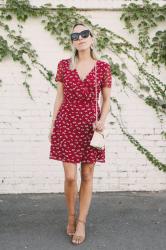 Red Floral Dress in August