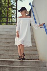 Ania - Laser Cut White Dress / Zaful