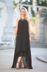 Sommer-Outfit: Vokuhila-Maxikleid mit Neckholder