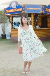 outfit: Unique Vintage Chateau Swing Dress at the fair