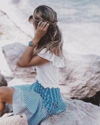 RUFFLED MIDI SKIRT