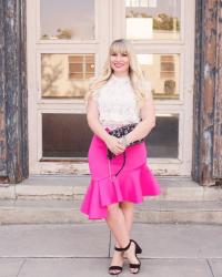 Hot Pink Ruffled Skirt