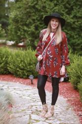 Burgundy Floral Tunic & Confident Twosday Linkup 