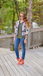 Floral Blazer & Hello Monday Linkup