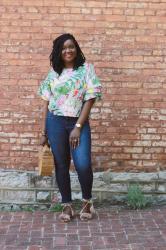 Skinny Jeans + A Floral Frilly Top