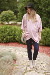 Pink Tulip Hem Top & Jeans 