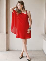 Red dress - my Parisian dress in elegant style...