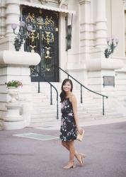 Black Floral Dress in Monte Carlo