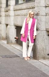 Work Wear | Sleeveless Pink Blazer