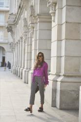 Silk blouse for dots pants