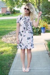 Shabby2Chic Blush Pink Floral Dress + Mules.