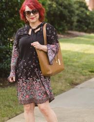 Tie Neck Floral Dress