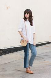 White Linen + Contrast Denim