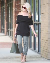 Black Off the Shoulder Sweater