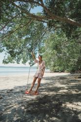 Gingham Wrap Dress in Costa Rica