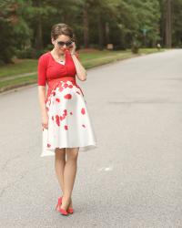 roses | floral patterned midi skirt