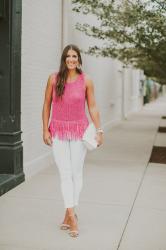 Pink Tassel Top