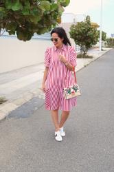  ZARA STRIPED SHIRT DRESS