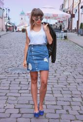 denim and white