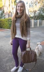 Open Knits and Colourful Jeans with Converse and Cross Body Bags