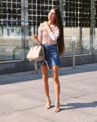 PINK VELVET | JEANS SKIRT | AKSAMIT I JEANS